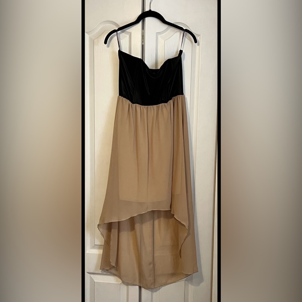 Love Culture Black and Cream High Low Dress - Picture 2 of 4